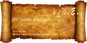 Éreth Etelka névjegykártya