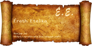 Éreth Etelka névjegykártya